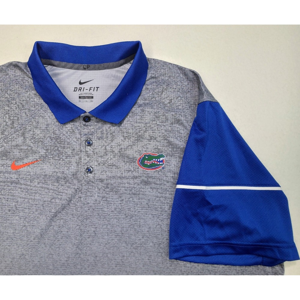 Florida Gators‎ Nike Polo Shirt 2XL Blue Contrasting Sleeves Limited Use